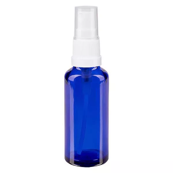 30ml blaue Sprayflasche STD weiss/transp. ApoGlas