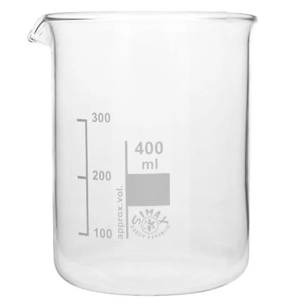 Becherglas 400ml Borosilikatglas, niedrige Form
