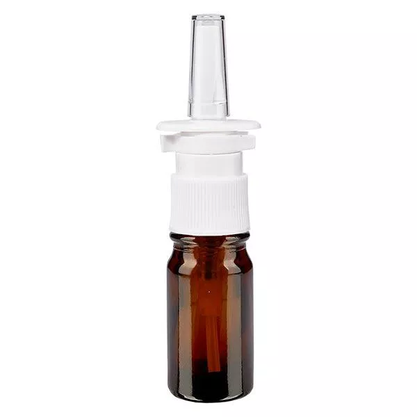 5ml braune Nasensprayflasche weiss/tr. STD ApoGlas