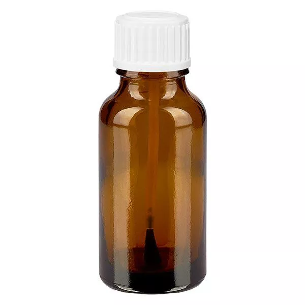 20ml braune Pinselflasche STD weiss ApoGlas