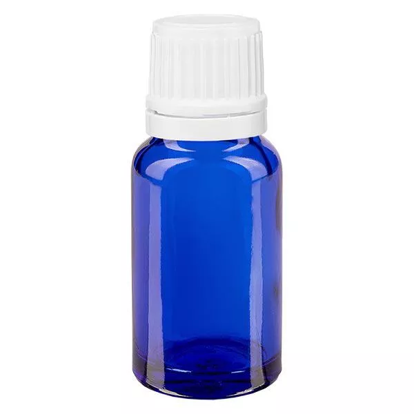 10ml blaue Tropfflasche OV weiss/0.7mm ApoGlas