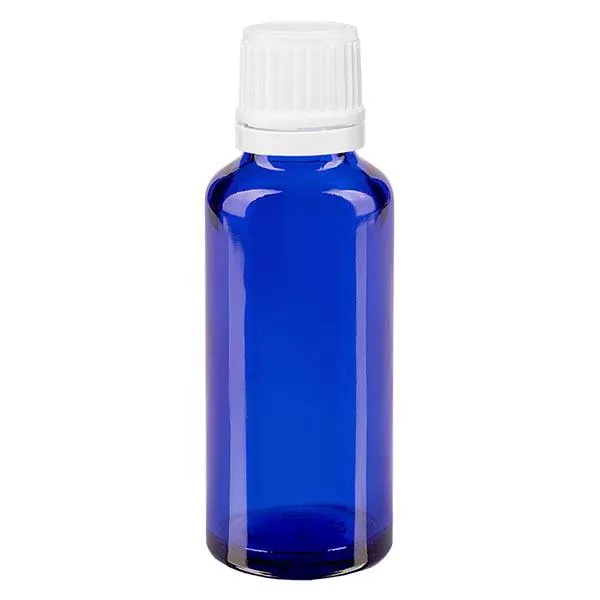 30ml blaue Tropfflasche OV weiss/0.7mm ApoGlas