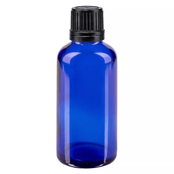 50ml blaue (Glo.)Flasche GR OV schwarz/8mm ApoGlas