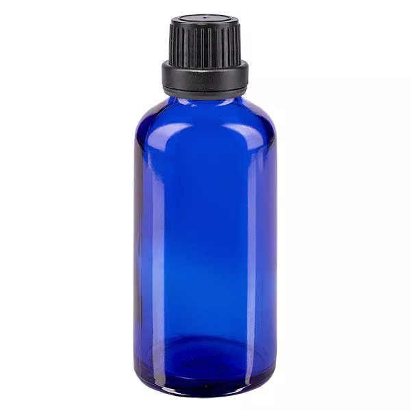 50ml blaue Tropfflasche OV schwarz/2mm ApoGlas