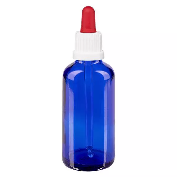 50ml blaue Pipettenflasche OV weiss/rot ApoGlas