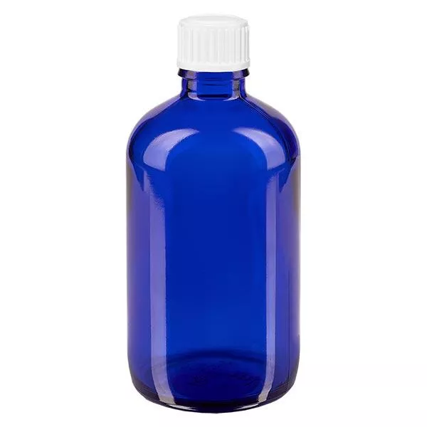 100ml blaue (Glo.)Flasche GR STD weiss/3mm ApoGlas