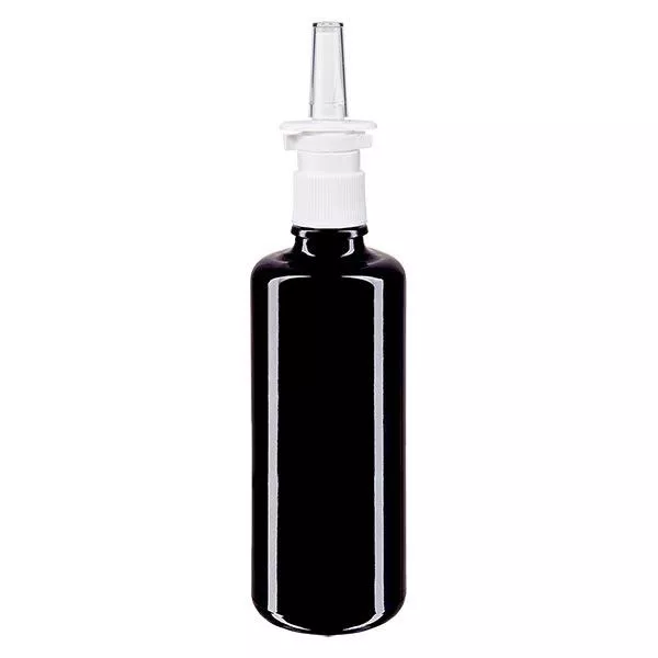 Apothekenfl. viol. 100ml Nasenzerstäuber weiss St