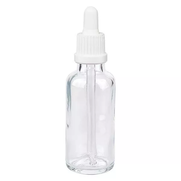 30ml klare Pipettenflasche OV weiss ApoGlas