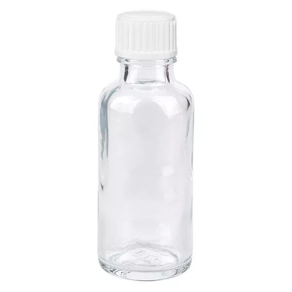 30ml klare (Glo.)Flasche GR STD weiss/3mm ApoGlas