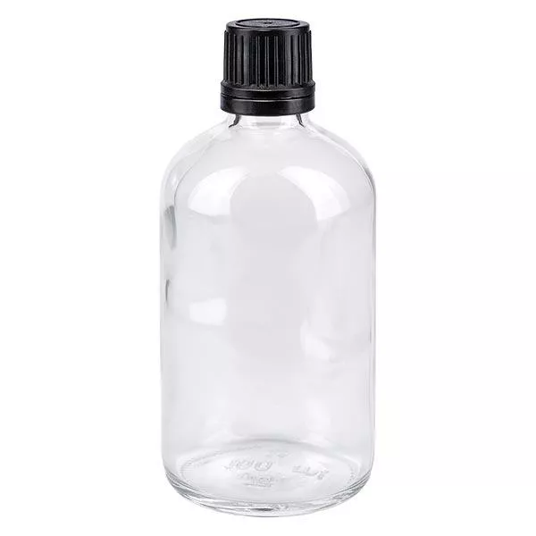 100ml kle.. (Glo.)Flasche GR OV schwarz/8mm ApoGlas