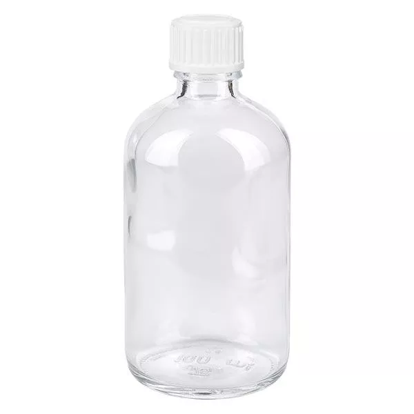 100ml klare Tropfflasche STD weiss/0.9mm ApoGlas