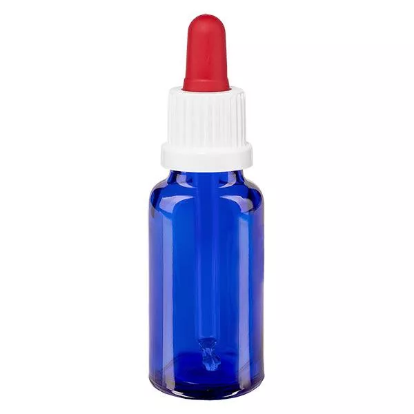 20ml blaue Pipettenflasche OV weiss/rot ApoGlas