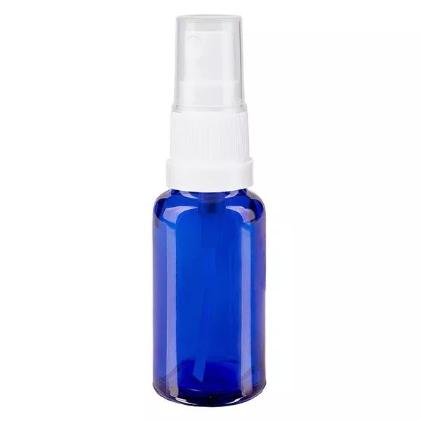 20ml blaue Sprayflasche STD weiss/transp. ApoGlas