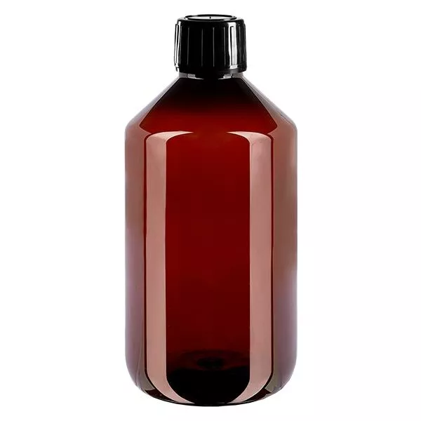 PET Flasche 500ml mit schwarzem Spritzverschl. OV