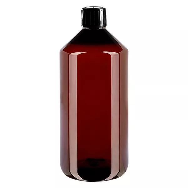PET Flasche 1000ml mit schwarzem Spritzverschl. OV