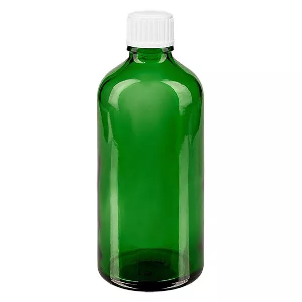 100ml grüne (Glo.)Flasche GR STD weiss/3mm ApoGlas