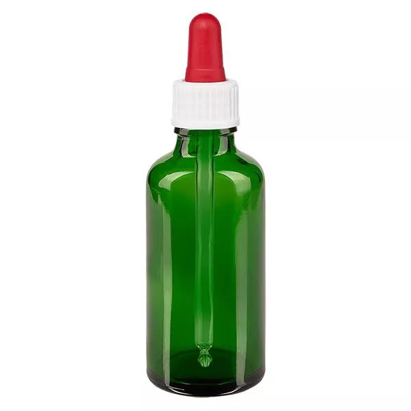 50ml grüne Pipettenflasche OV weiss/blau ApoGlas