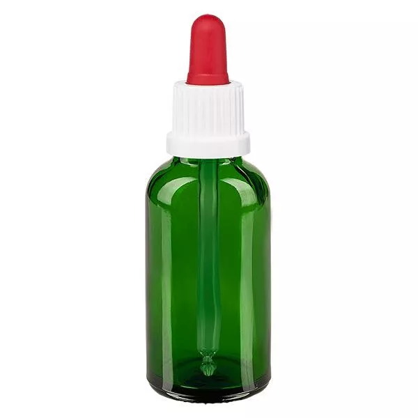 30ml grüne Pipettenflasche OV weiss/rot ApoGlas