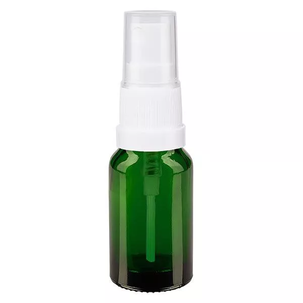 10ml grüne Sprayflasche STD weiss/transp. ApoGlas