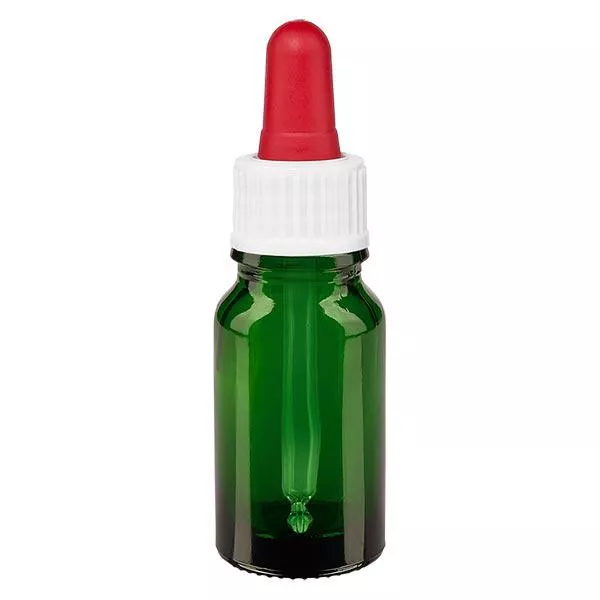 10ml grüne Pipettenflasche STD weiss/rot  ApoGlas