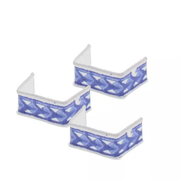 100er Pack U-Clipbandverschlüsse 33mm blau/weiss