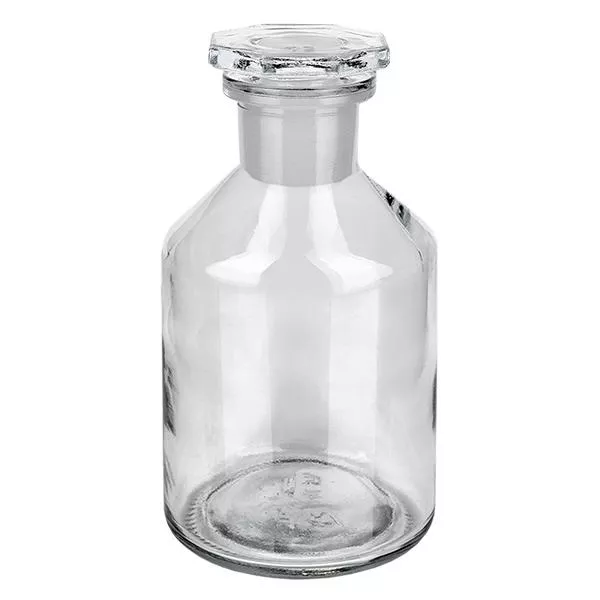 Steilbrustflasche 50ml klar Enghals Glasstopfen