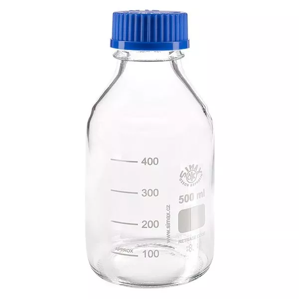 Laborgewindeflasche 500ml mit Kappe, Borosilikat