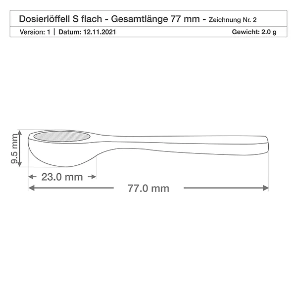 Holzschaufel Grösse S Löffelform 7.7cm lang